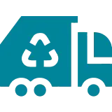 Recycling symbol on a truck icon